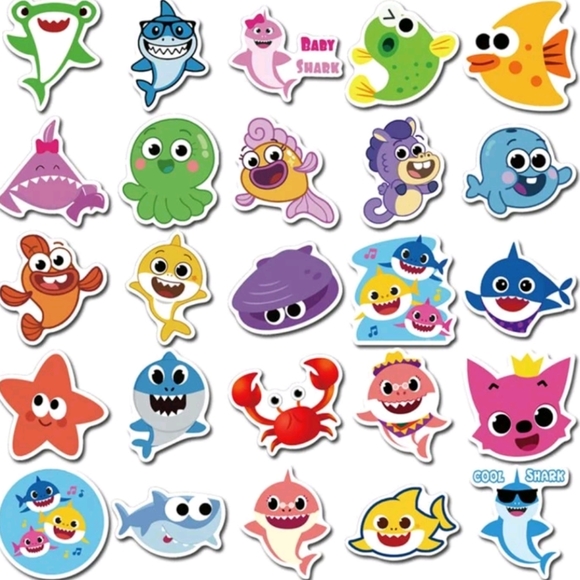 🍉5 for $25* Baby Shark Stickers - Picture 4 of 4
